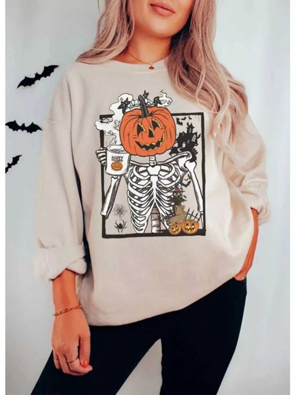 Pumpkin Floral Halloween Sweatshirt