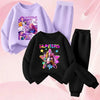 Girls Cartoon Pullover Sweatshirt and Sweatpants Set