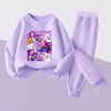 Girls Cartoon Pullover Sweatshirt and Sweatpants Set