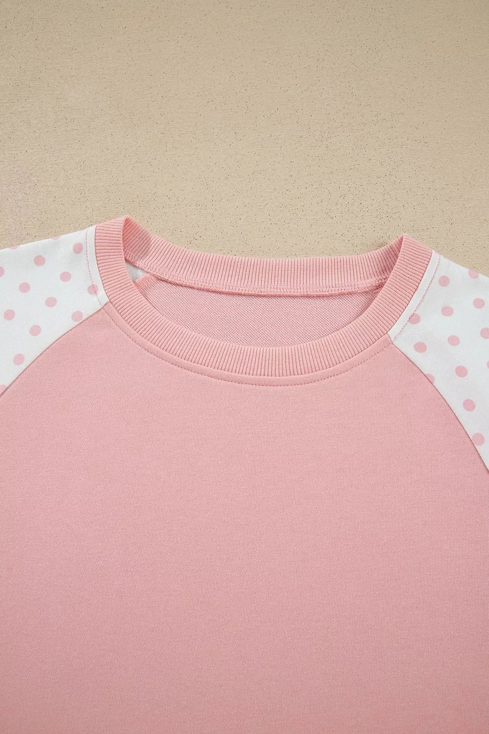 Polka Dot Cropped Sweatshirt and Wide-Leg Pants Set