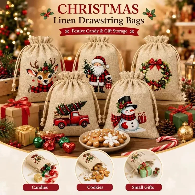 Christmas Burlap Gift Bags