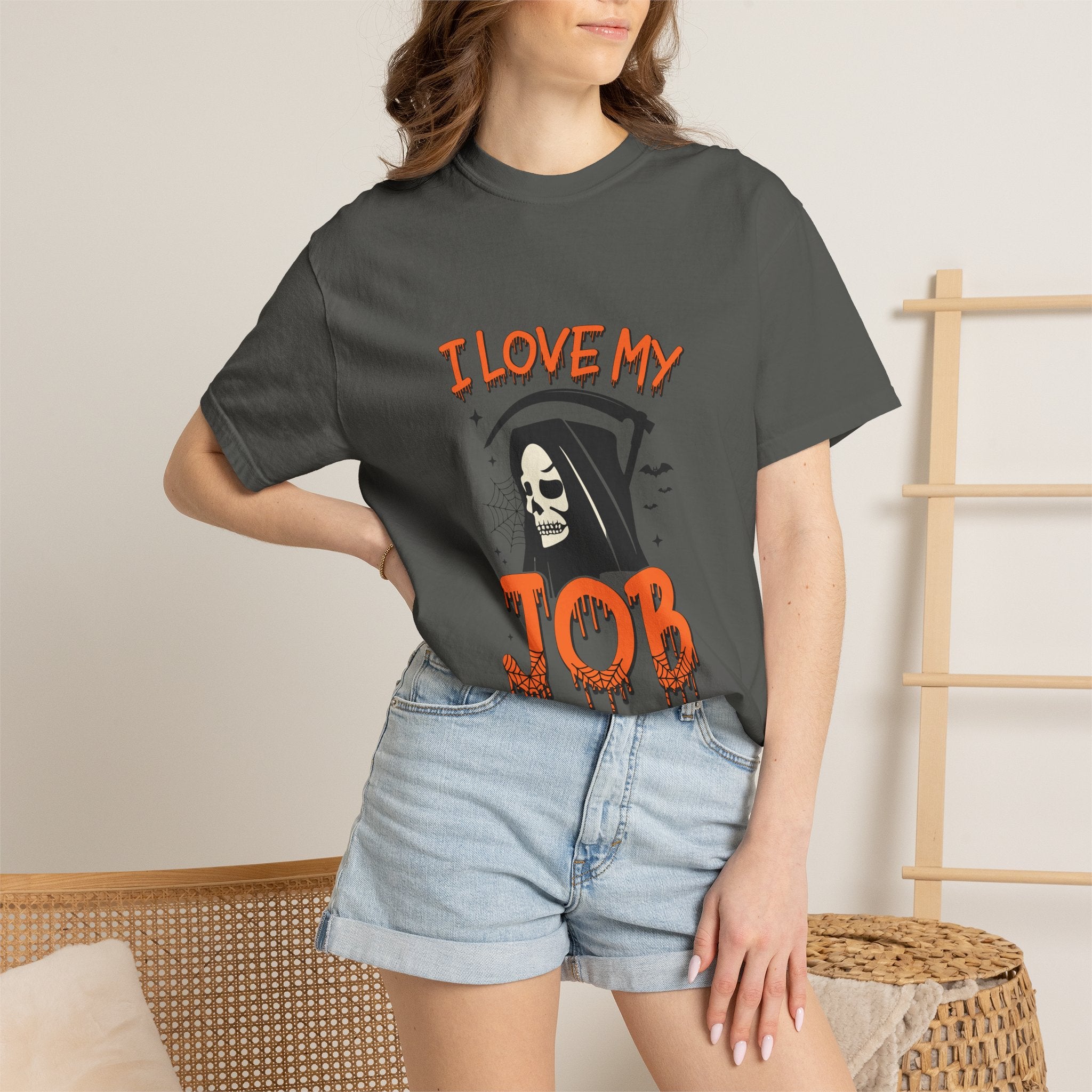 💀 I Love My Job Grim Reaper Tee | Funny Halloween Work Shirt