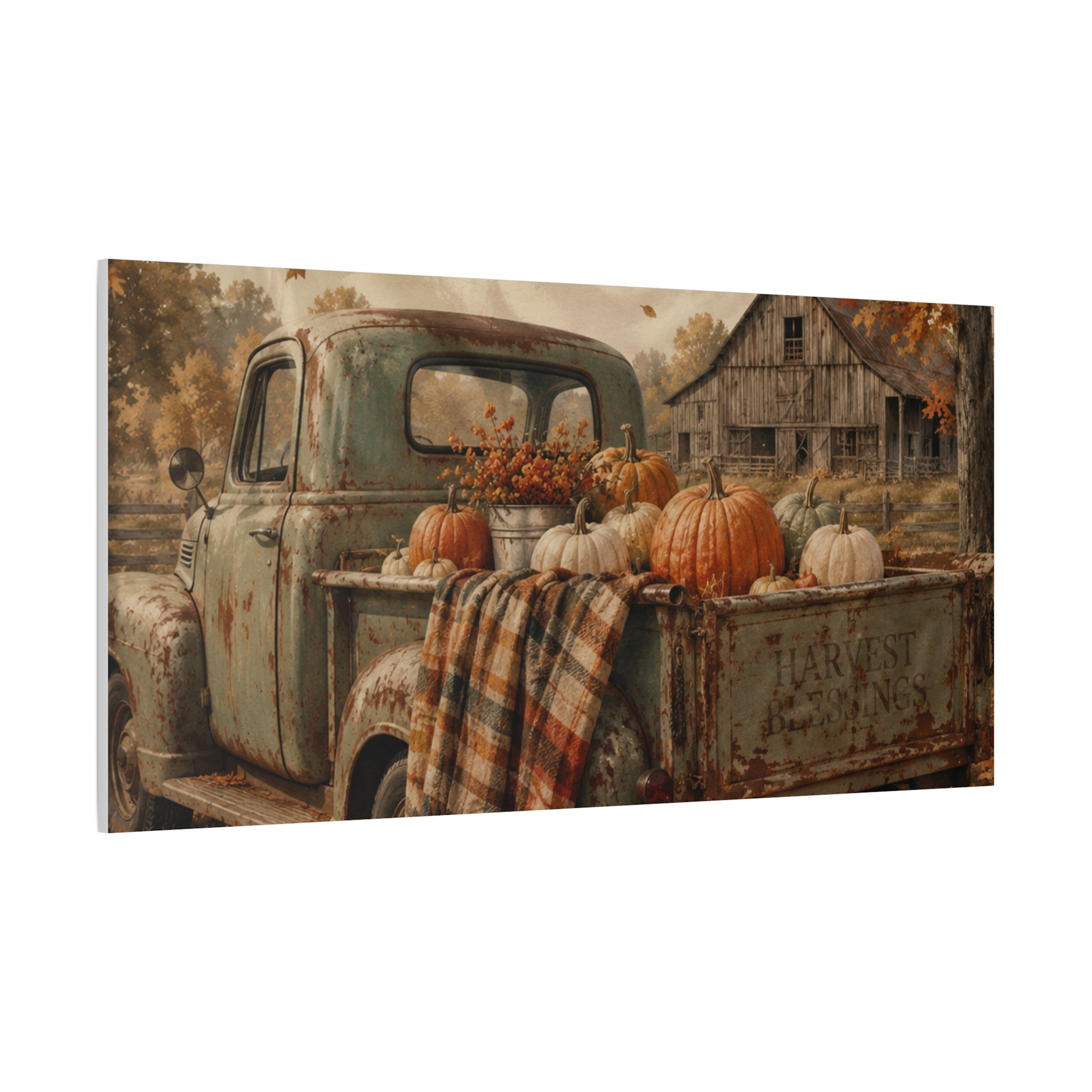 Grateful Thankful Blessed Fall Canvas