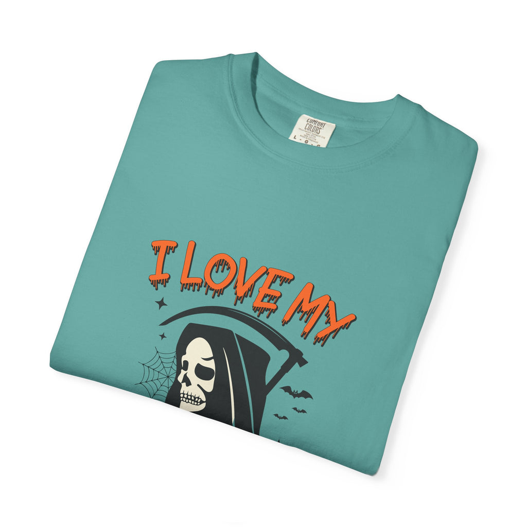 💀 I Love My Job Grim Reaper Tee | Funny Halloween Work Shirt