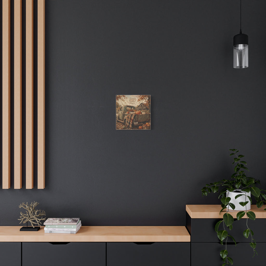 Grateful Thankful Blessed Fall Canvas