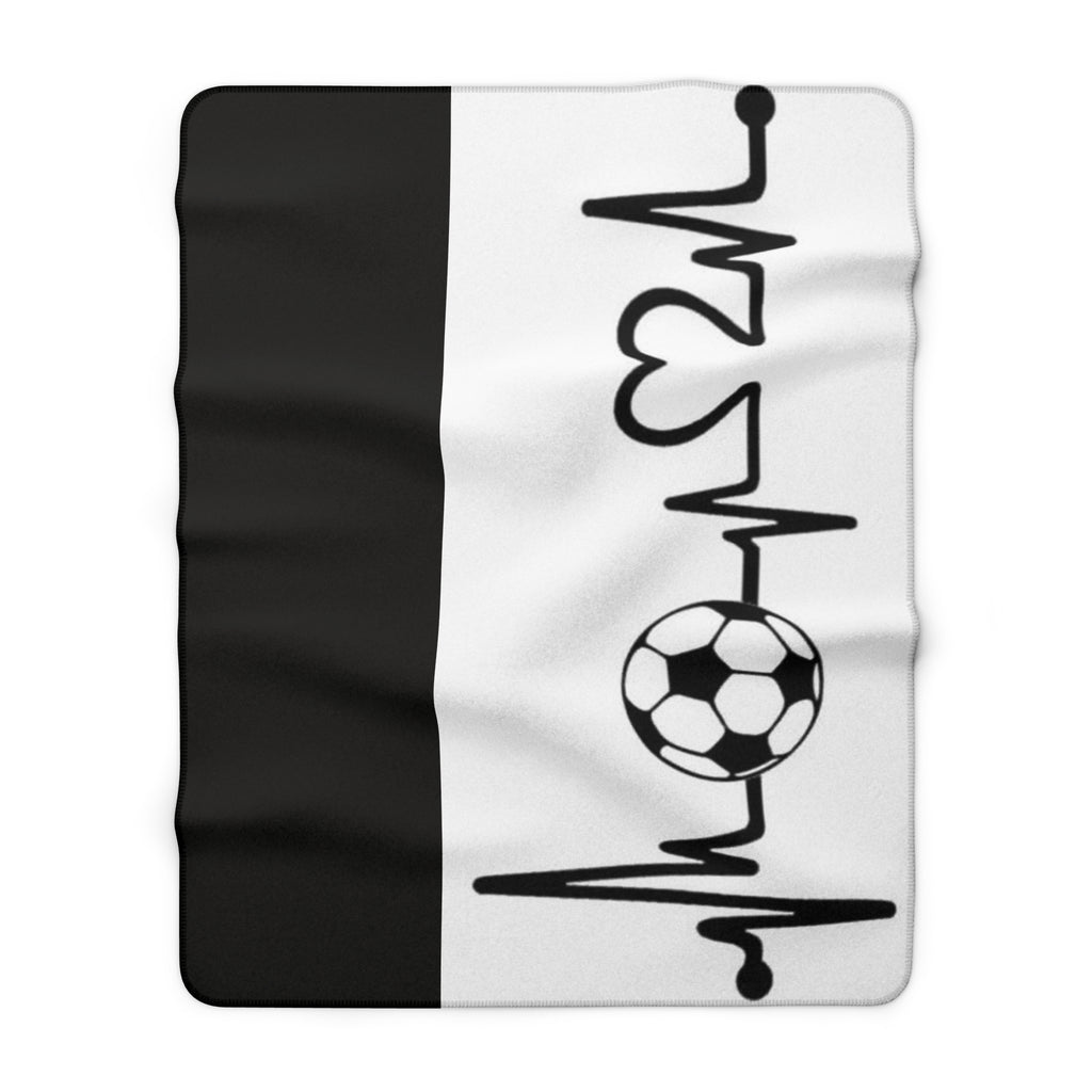 Soccer Heartbeat Sherpa Blanket — Cozy Soccer Player Throw