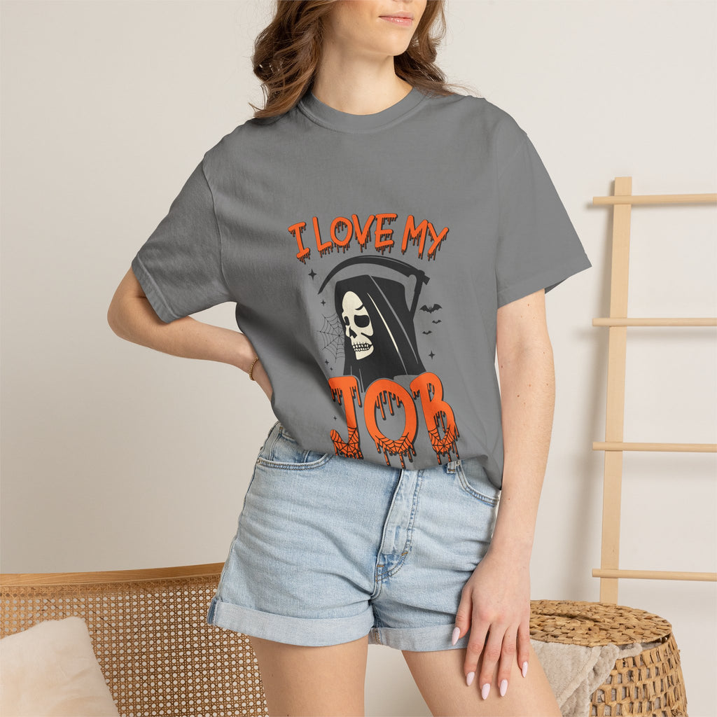 💀 I Love My Job Grim Reaper Tee | Funny Halloween Work Shirt