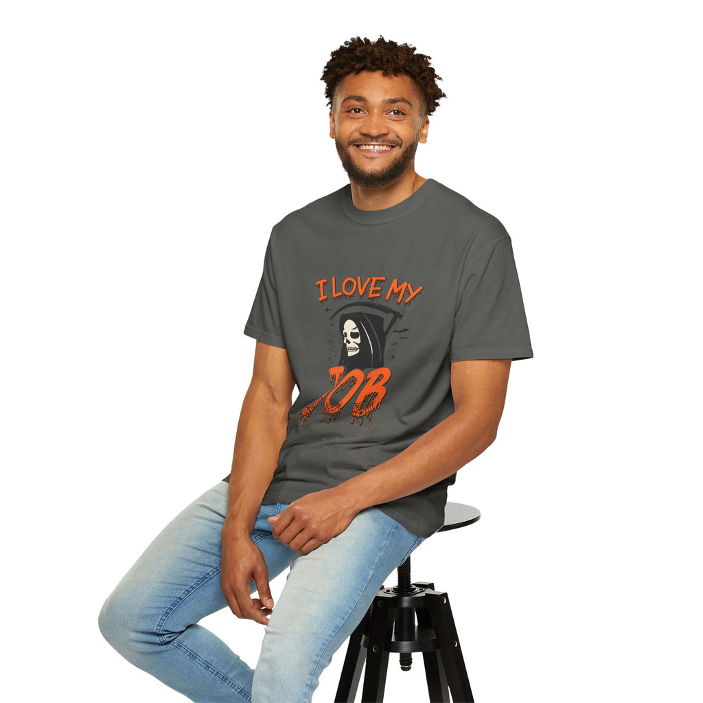 💀 I Love My Job Grim Reaper Tee | Funny Halloween Work Shirt