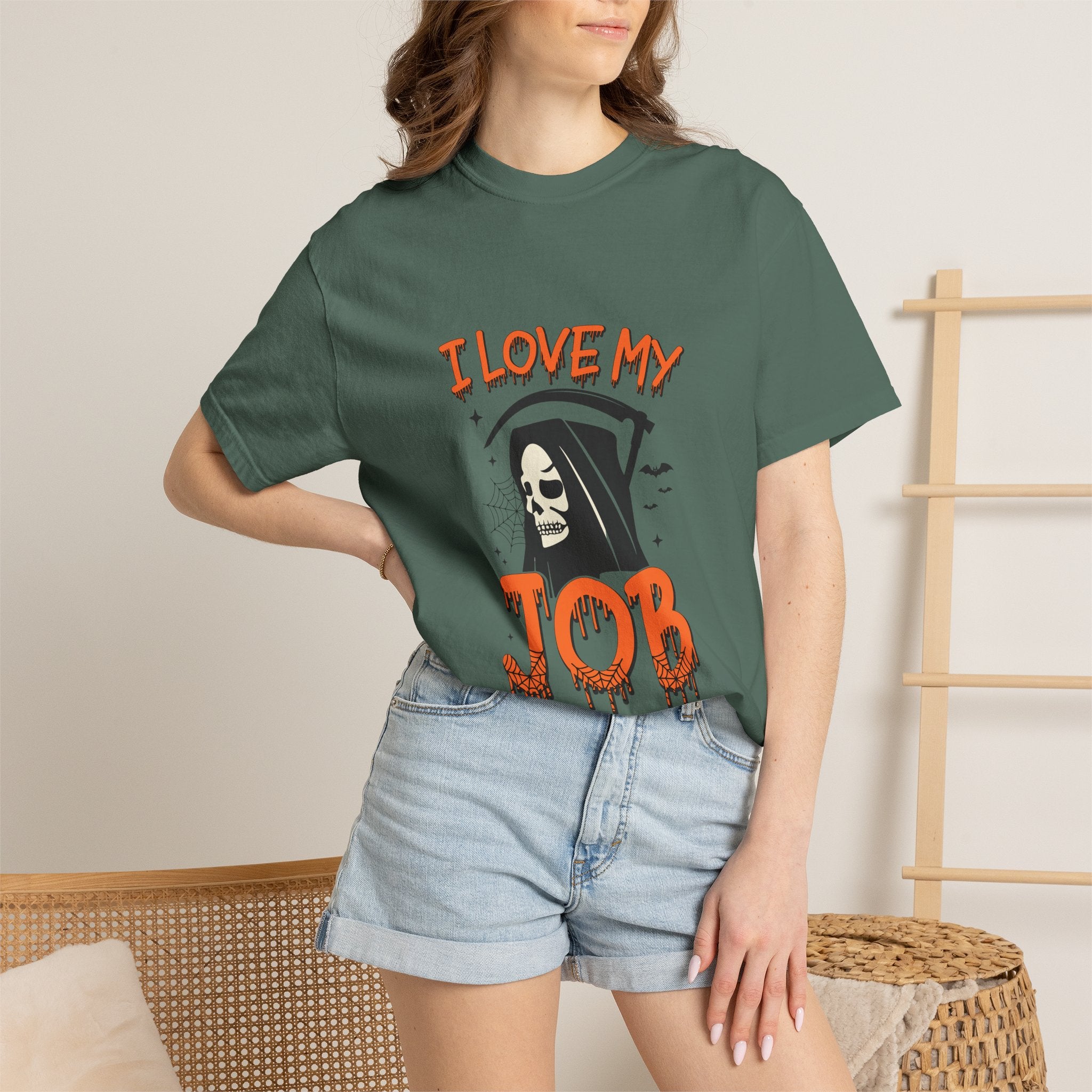 💀 I Love My Job Grim Reaper Tee | Funny Halloween Work Shirt