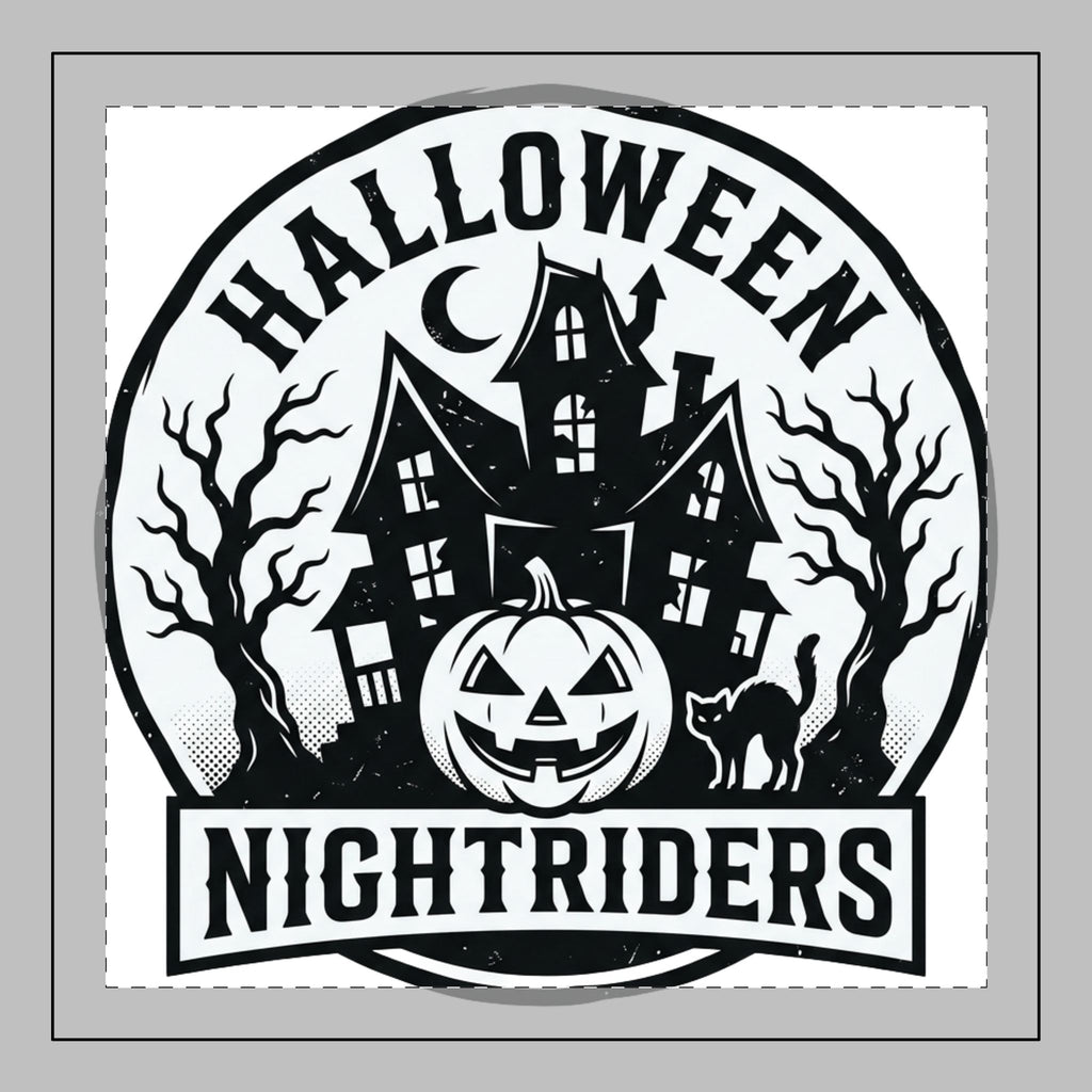 Halloween Nightriders Decorative Pillow — Spooky Haunted House Pumpkin Accent