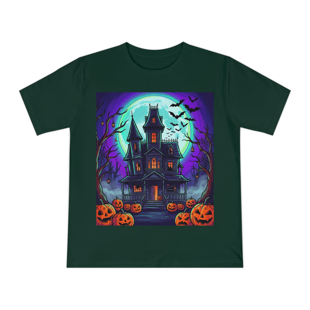 Haunted House Halloween T-Shirt — Spooky Pumpkin & Bats Tee
