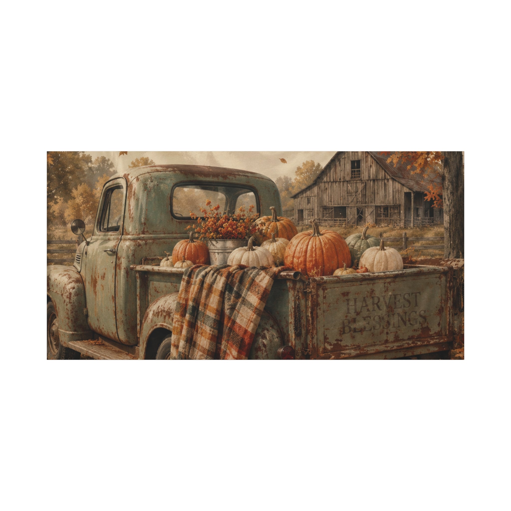 Grateful Thankful Blessed Fall Canvas