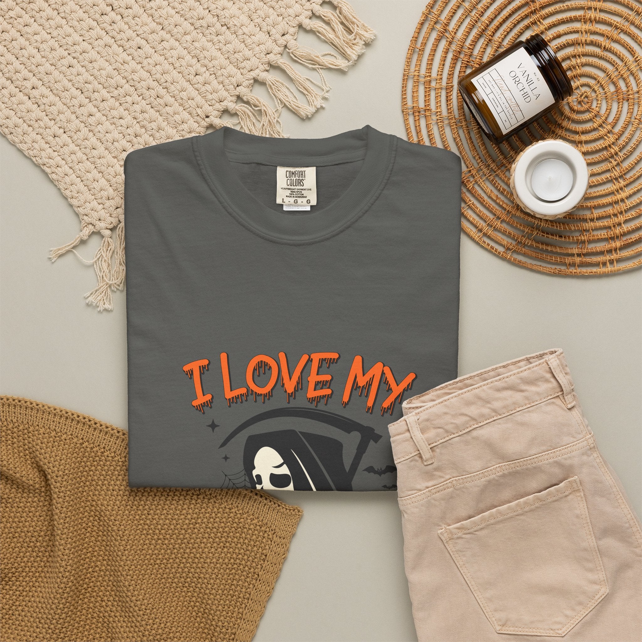 💀 I Love My Job Grim Reaper Tee | Funny Halloween Work Shirt