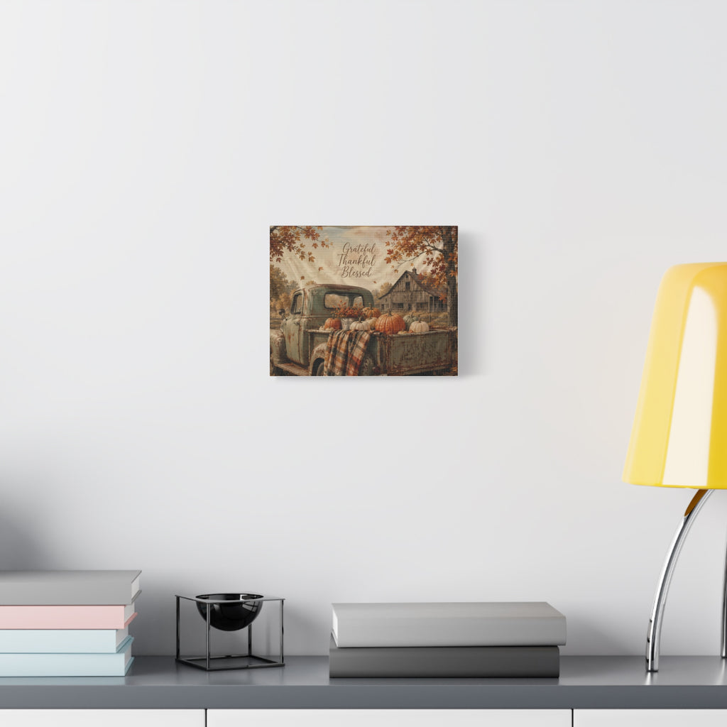 Grateful Thankful Blessed Fall Canvas