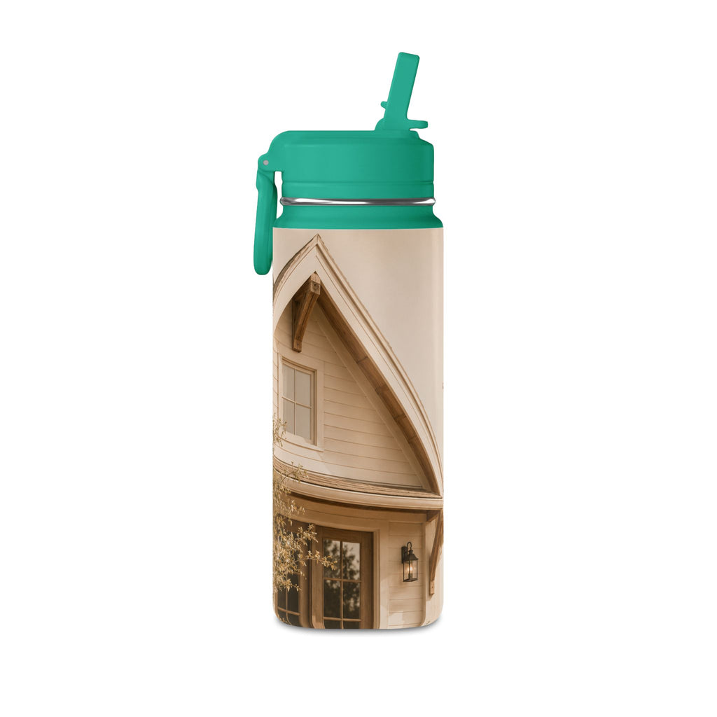 20oz Mini Water Bottle — Cozy Cottage Photo Stainless Straw Bottle