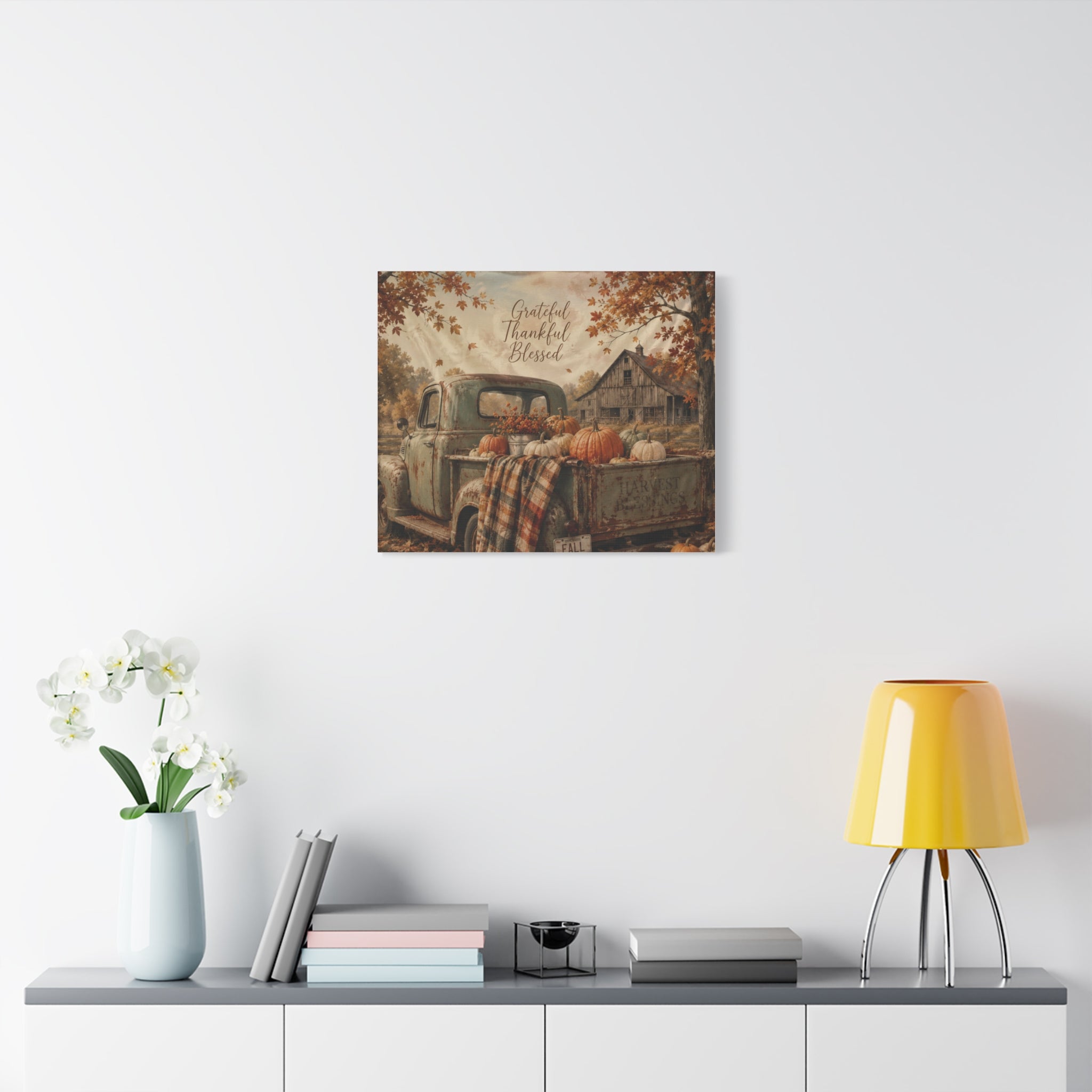 Grateful Thankful Blessed Fall Canvas