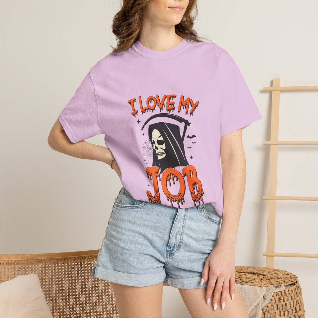 💀 I Love My Job Grim Reaper Tee | Funny Halloween Work Shirt