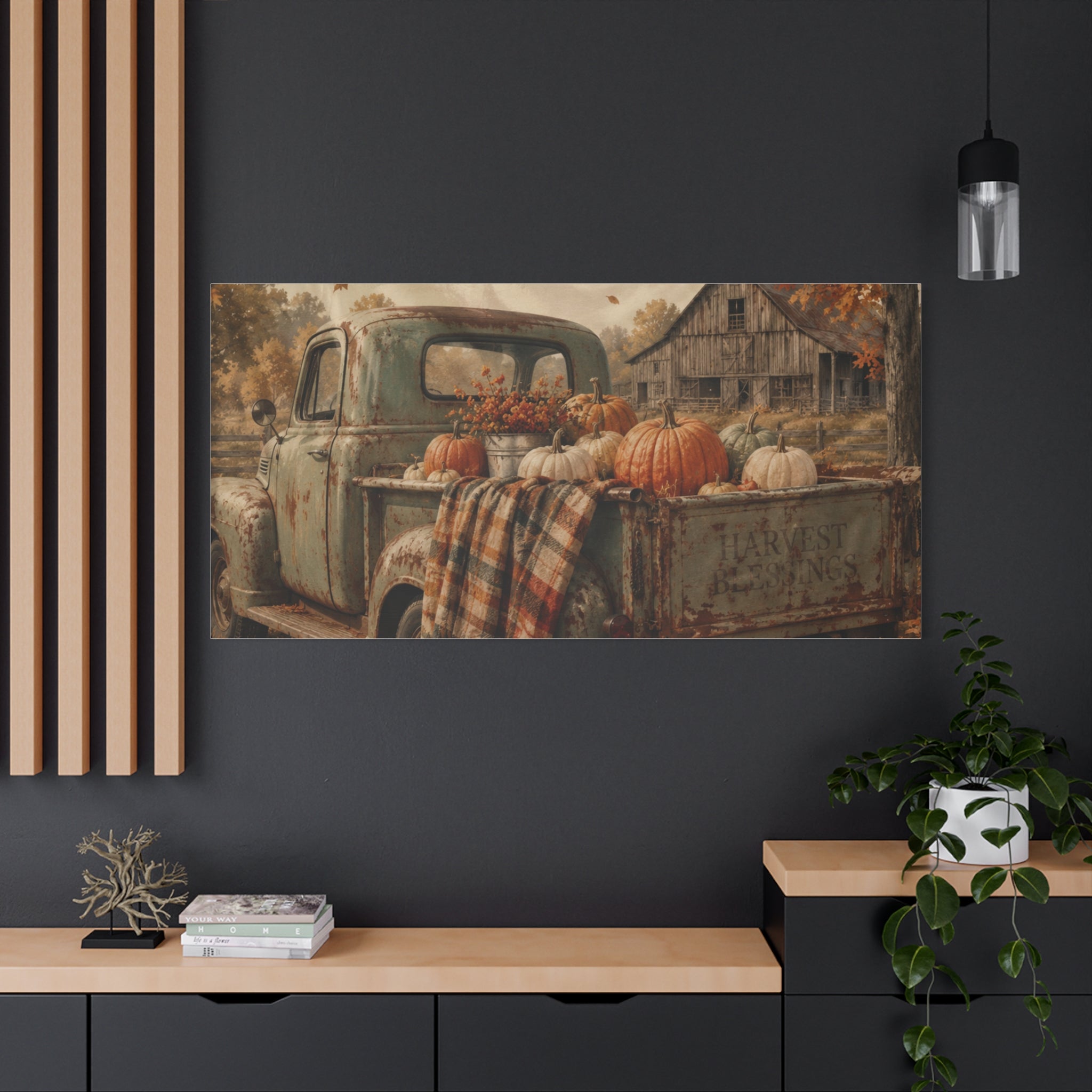 Grateful Thankful Blessed Fall Canvas