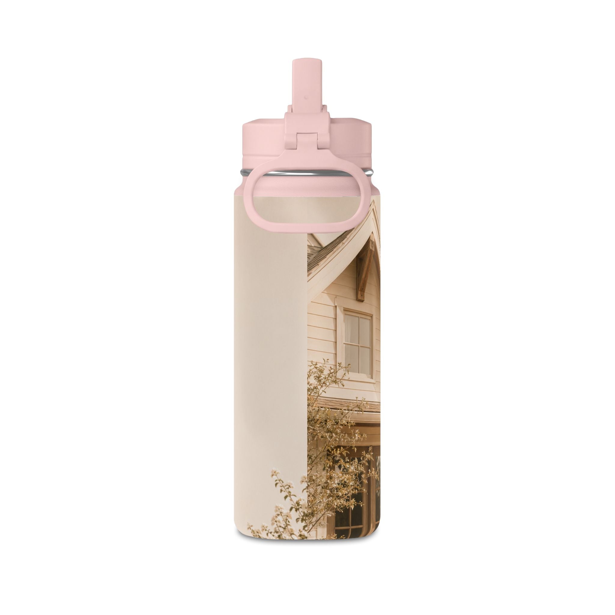 20oz Mini Water Bottle — Cozy Cottage Photo Stainless Straw Bottle