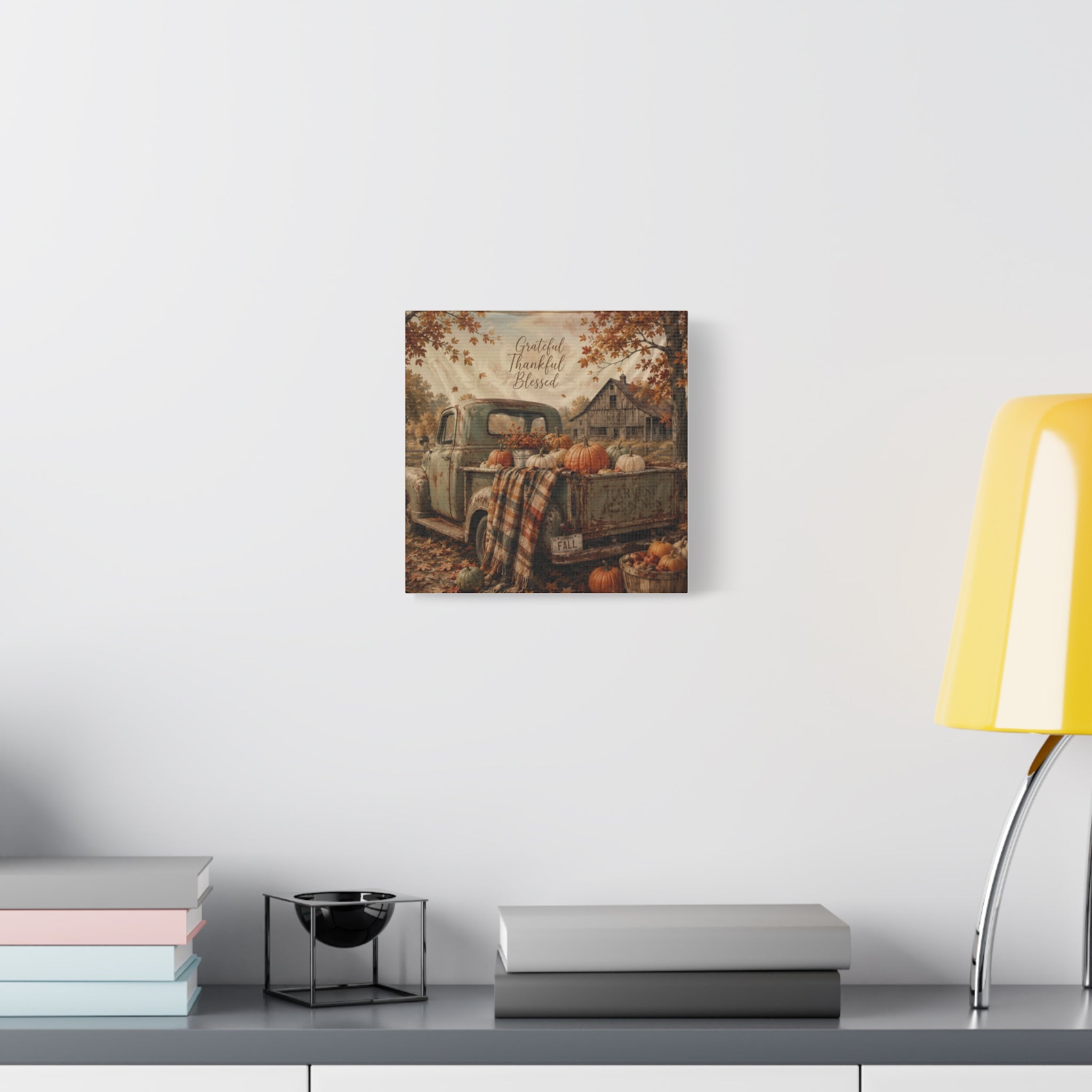 Grateful Thankful Blessed Fall Canvas