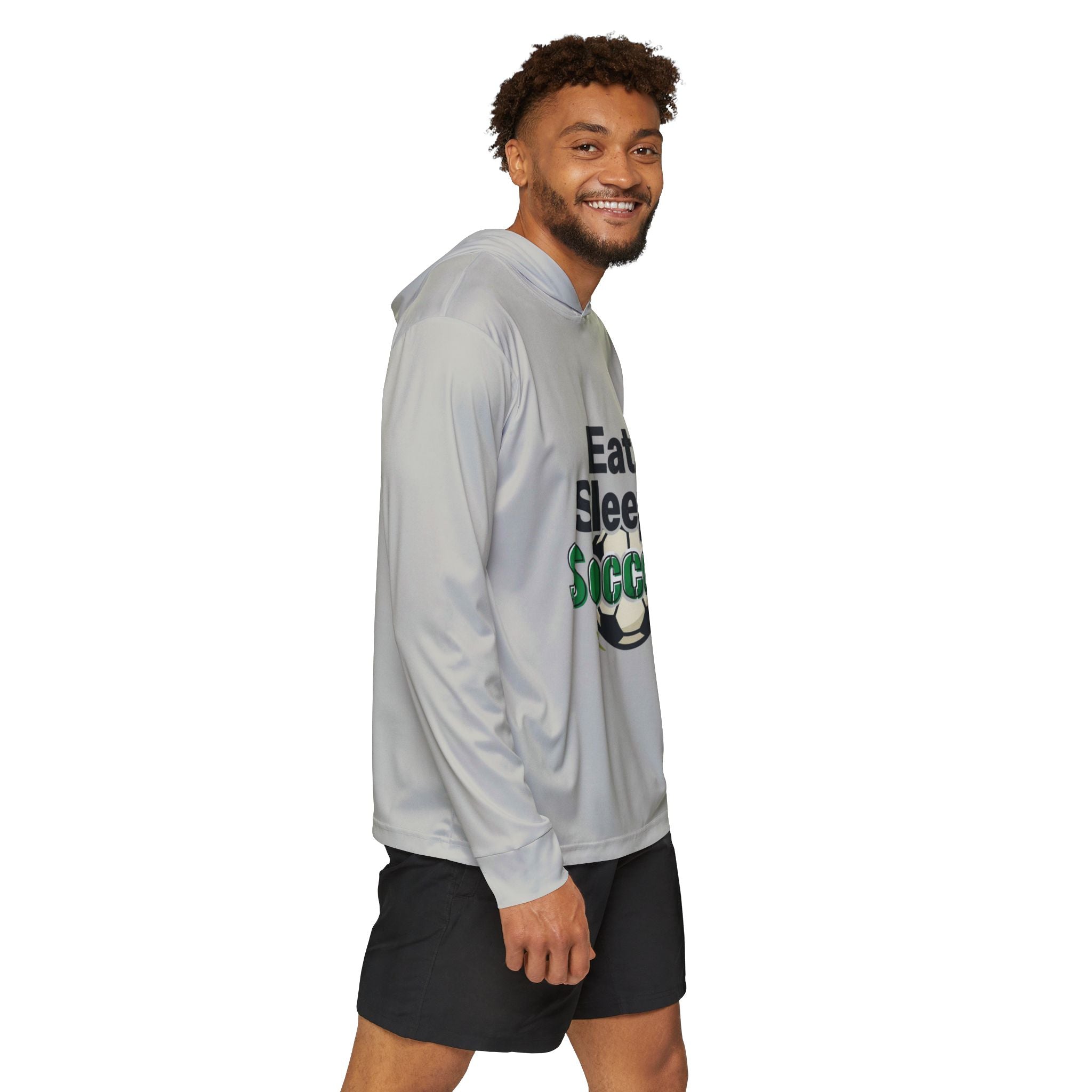 Soccer Hoodie - "Eat. Sleep. Soccer." Men's Sports Warmup Pullover
