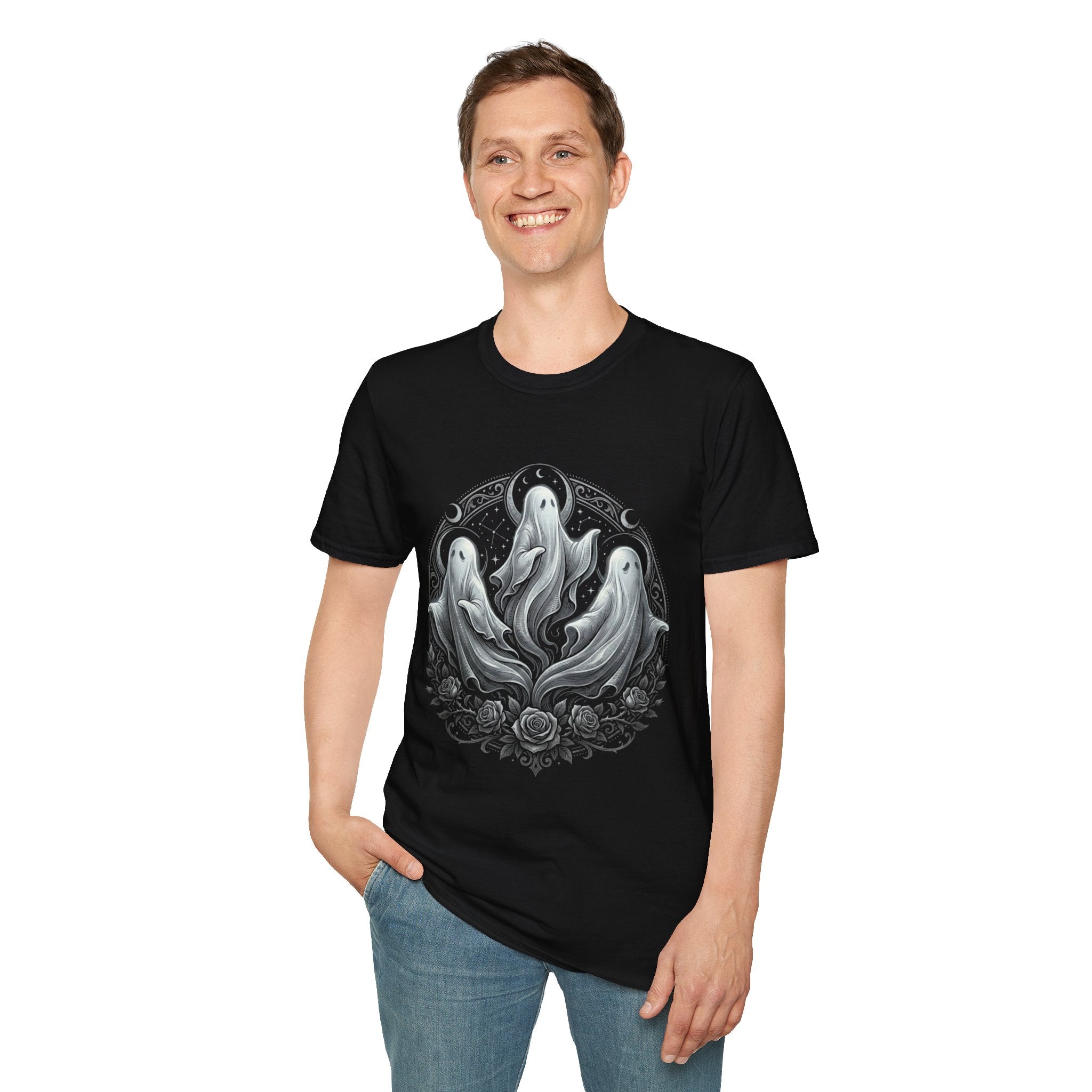 Ghost Trio T-Shirt — Whimsical Gothic Spirit Tee