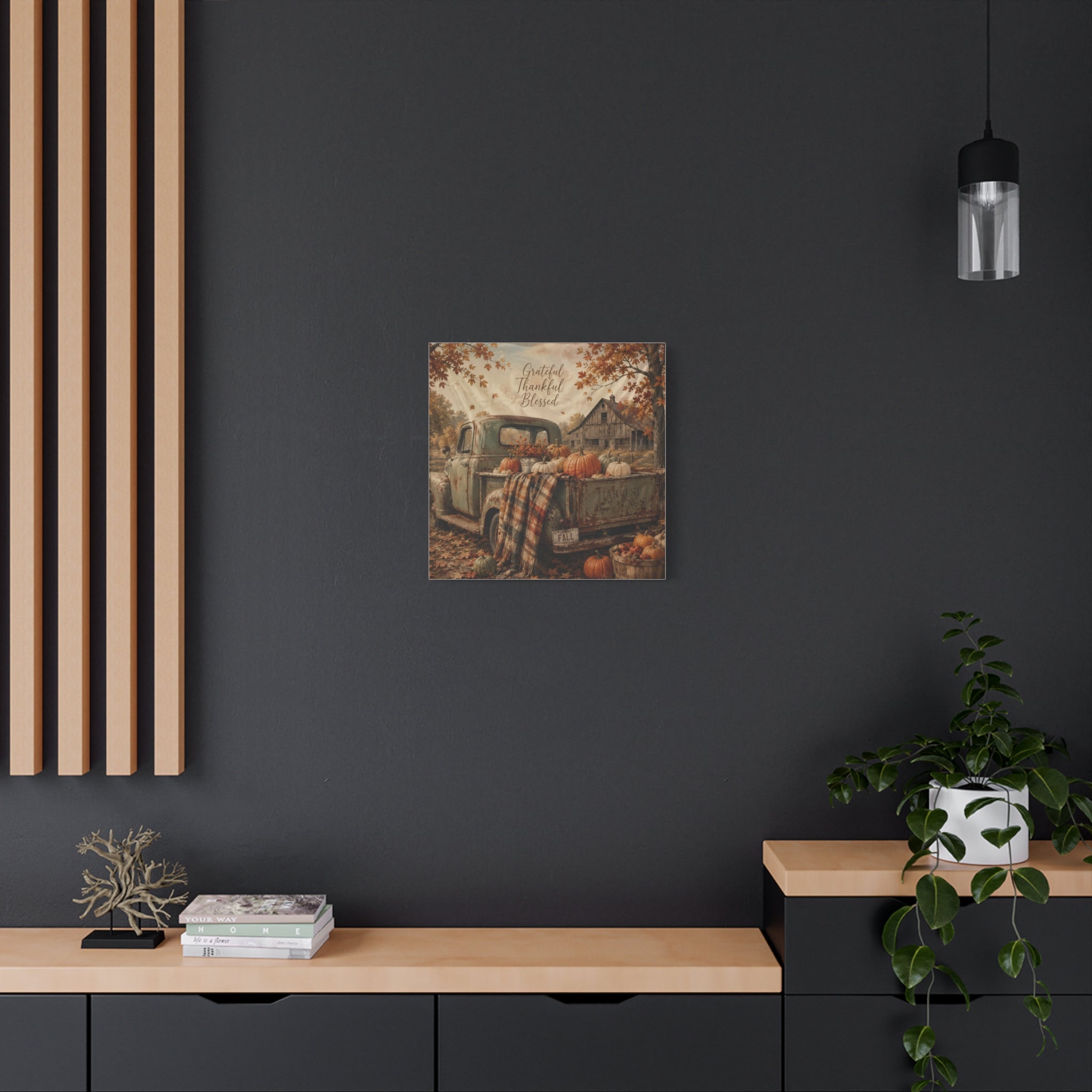 Grateful Thankful Blessed Fall Canvas