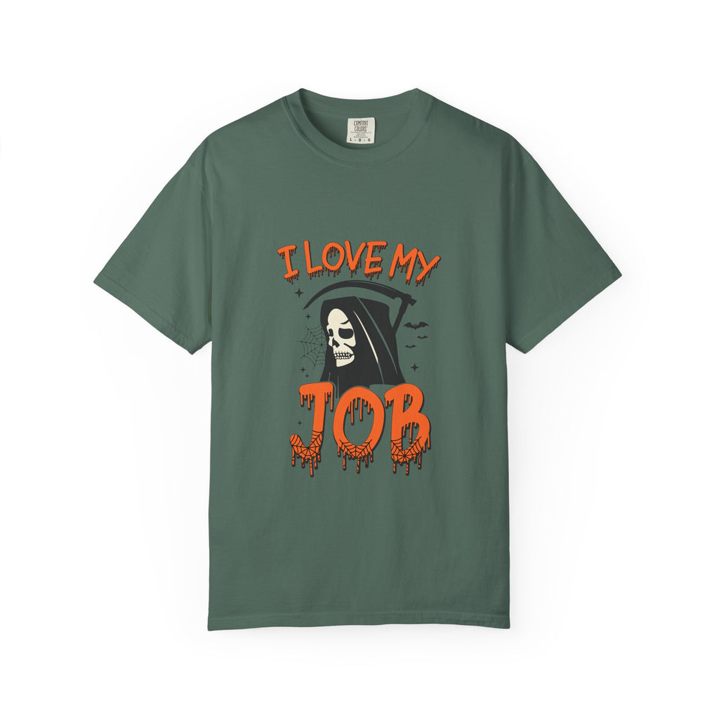 💀 I Love My Job Grim Reaper Tee | Funny Halloween Work Shirt