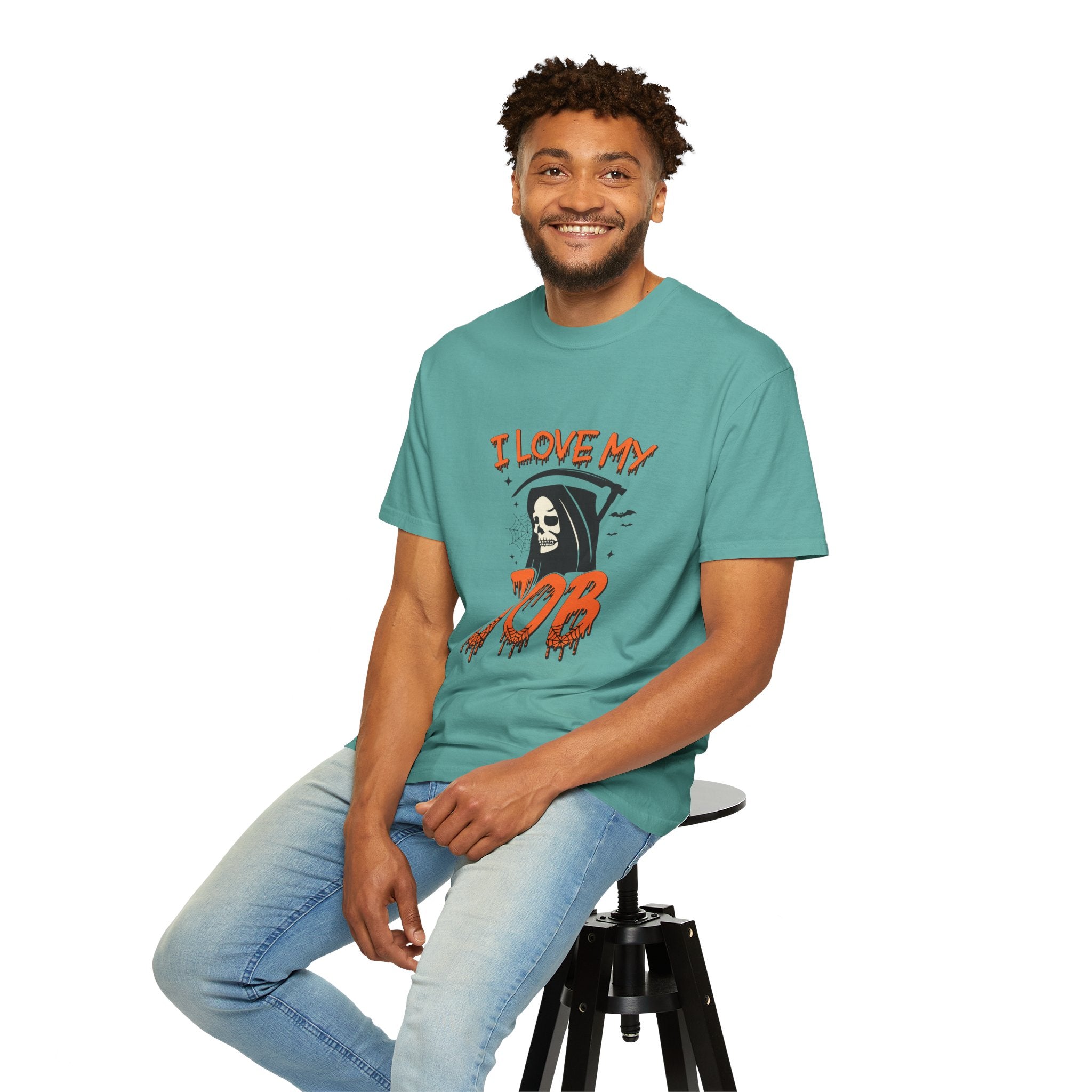 💀 I Love My Job Grim Reaper Tee | Funny Halloween Work Shirt