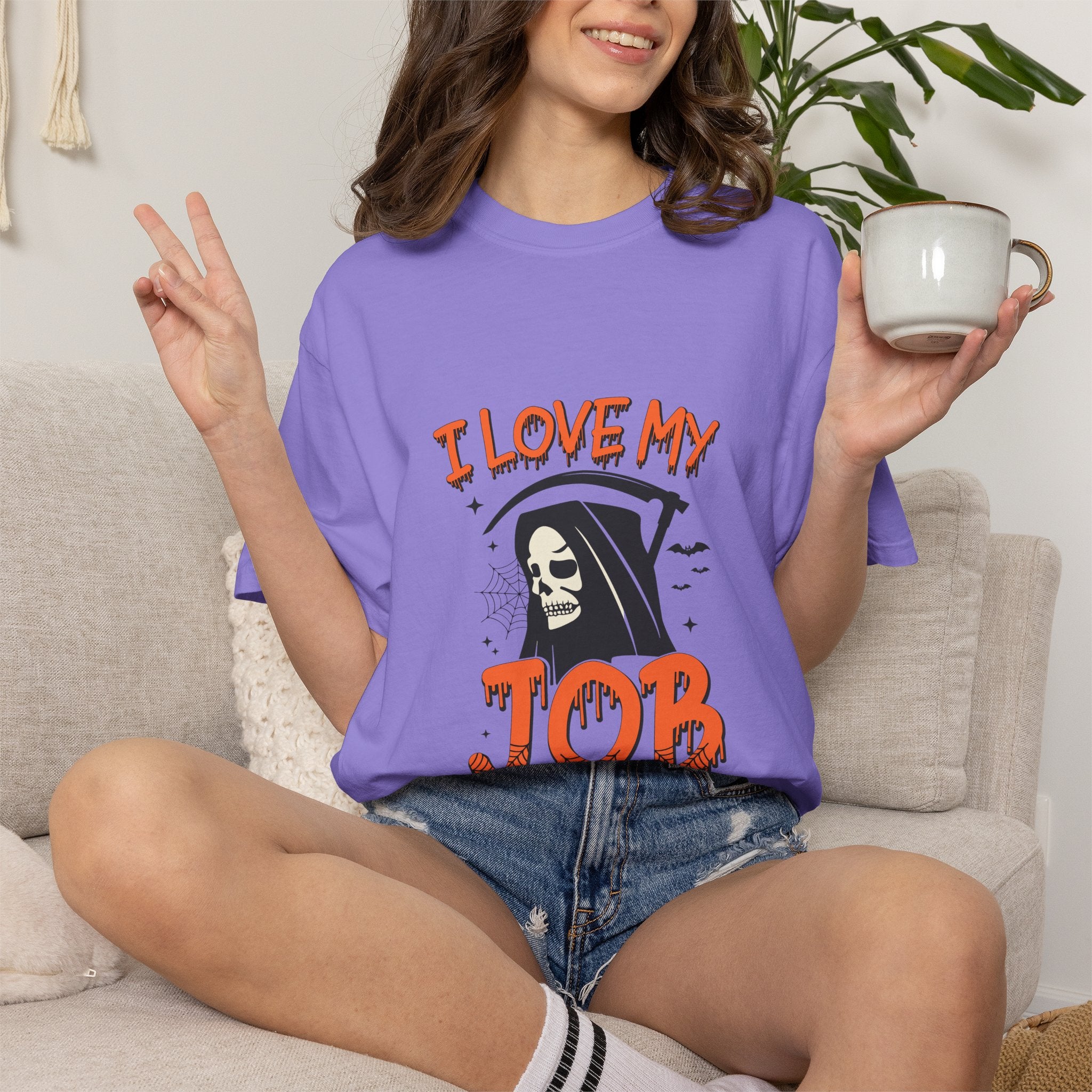 💀 I Love My Job Grim Reaper Tee | Funny Halloween Work Shirt