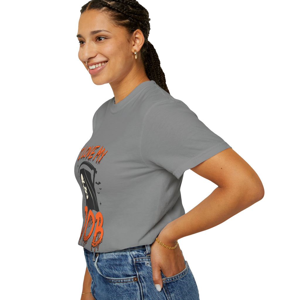 💀 I Love My Job Grim Reaper Tee | Funny Halloween Work Shirt