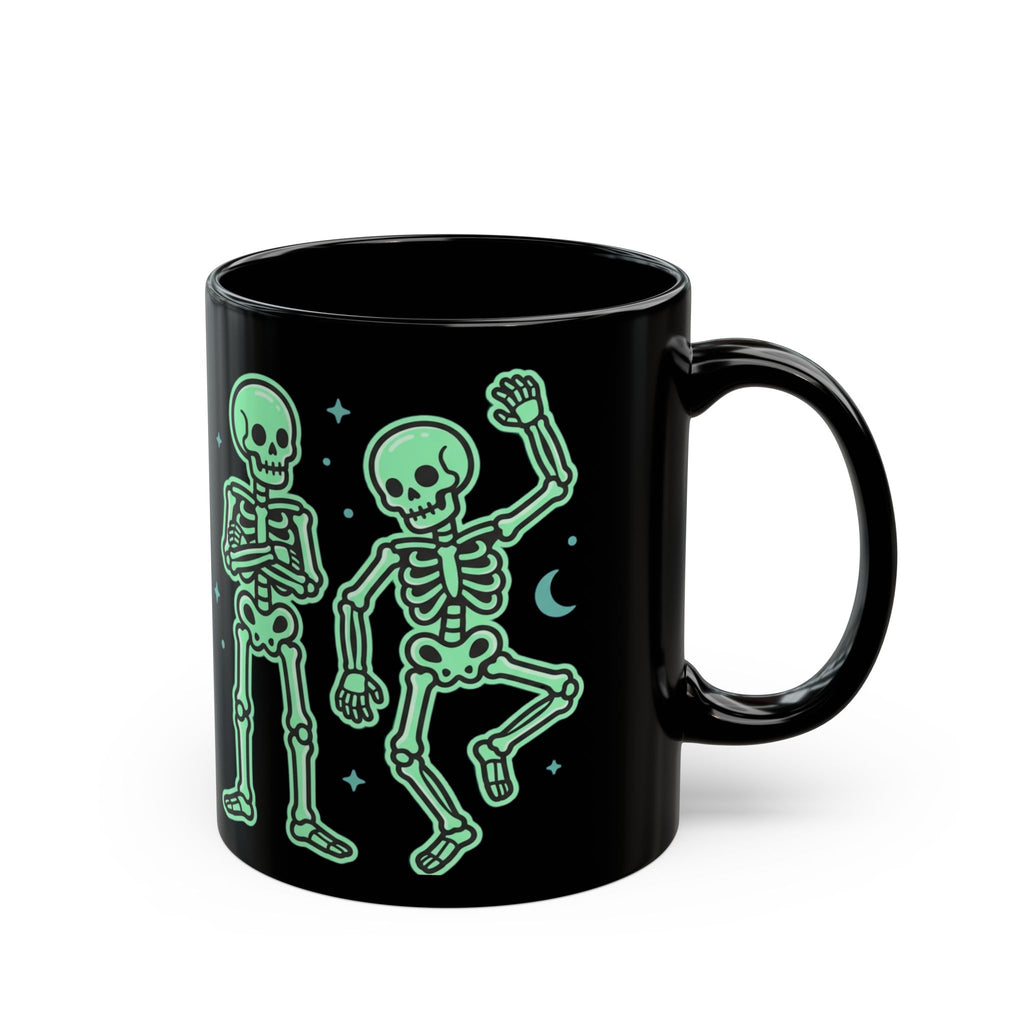 Glow Skeleton Dance Mug — Black Ceramic Coffee Cup (11oz/15oz)