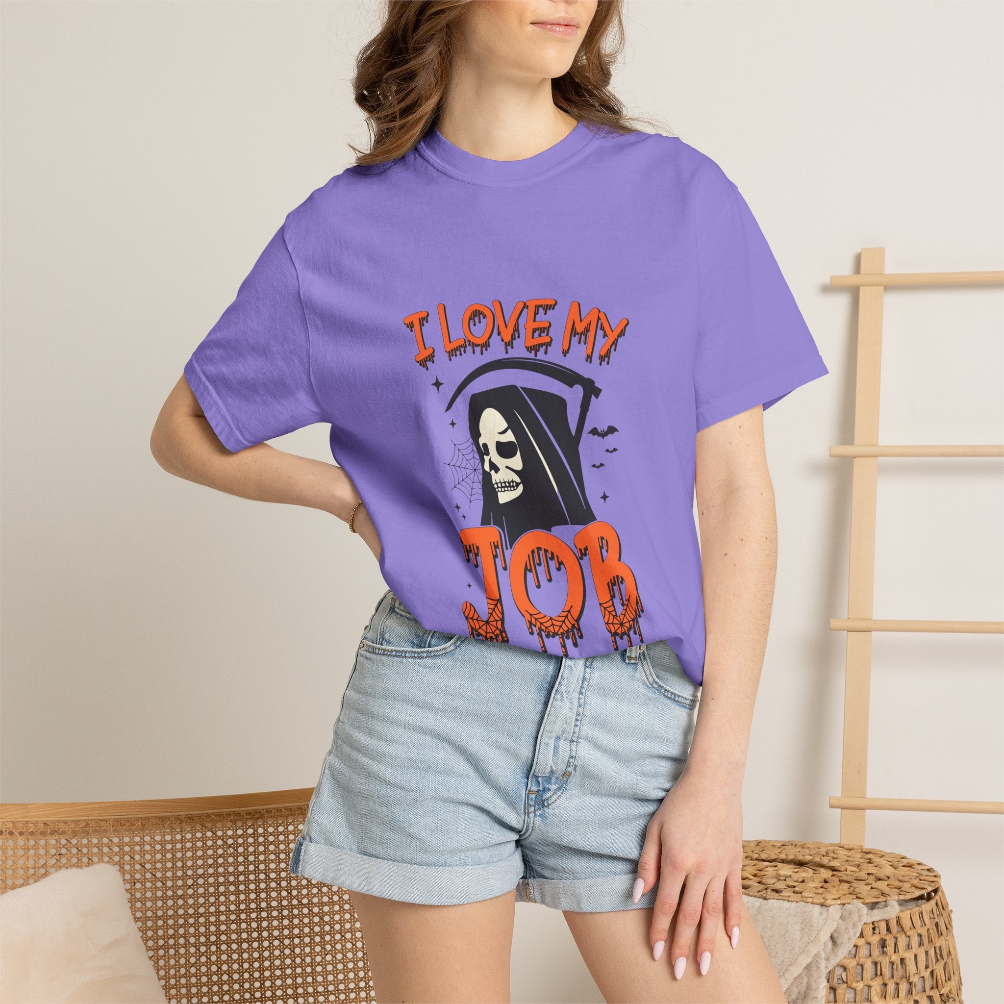 💀 I Love My Job Grim Reaper Tee | Funny Halloween Work Shirt