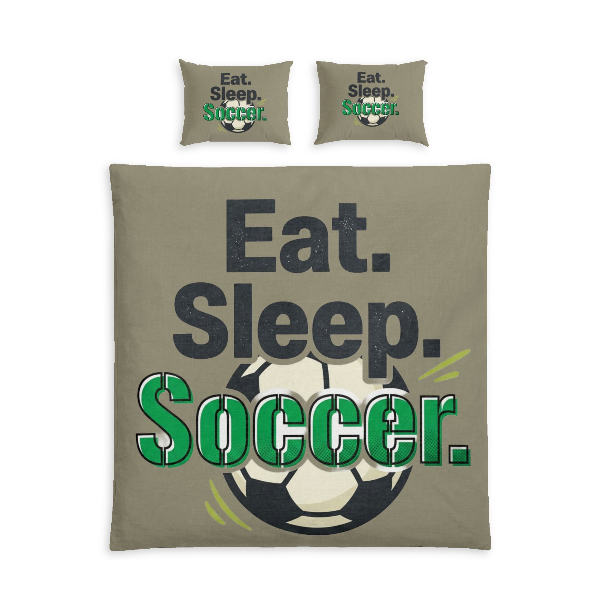 Eat. Sleep. Soccer. Cotton Bed Set – Soccer Duvet Cover & Pillowcases