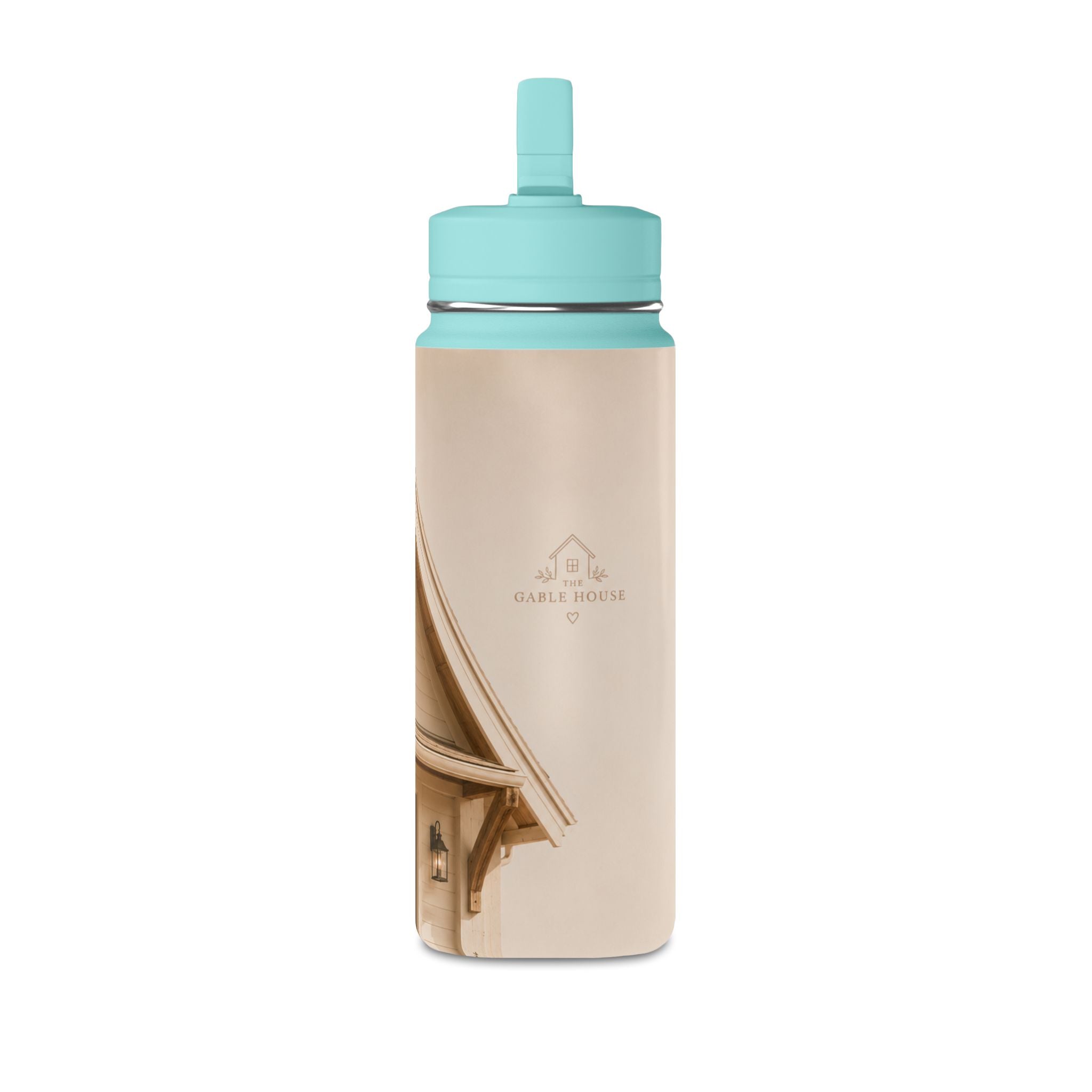 20oz Mini Water Bottle — Cozy Cottage Photo Stainless Straw Bottle