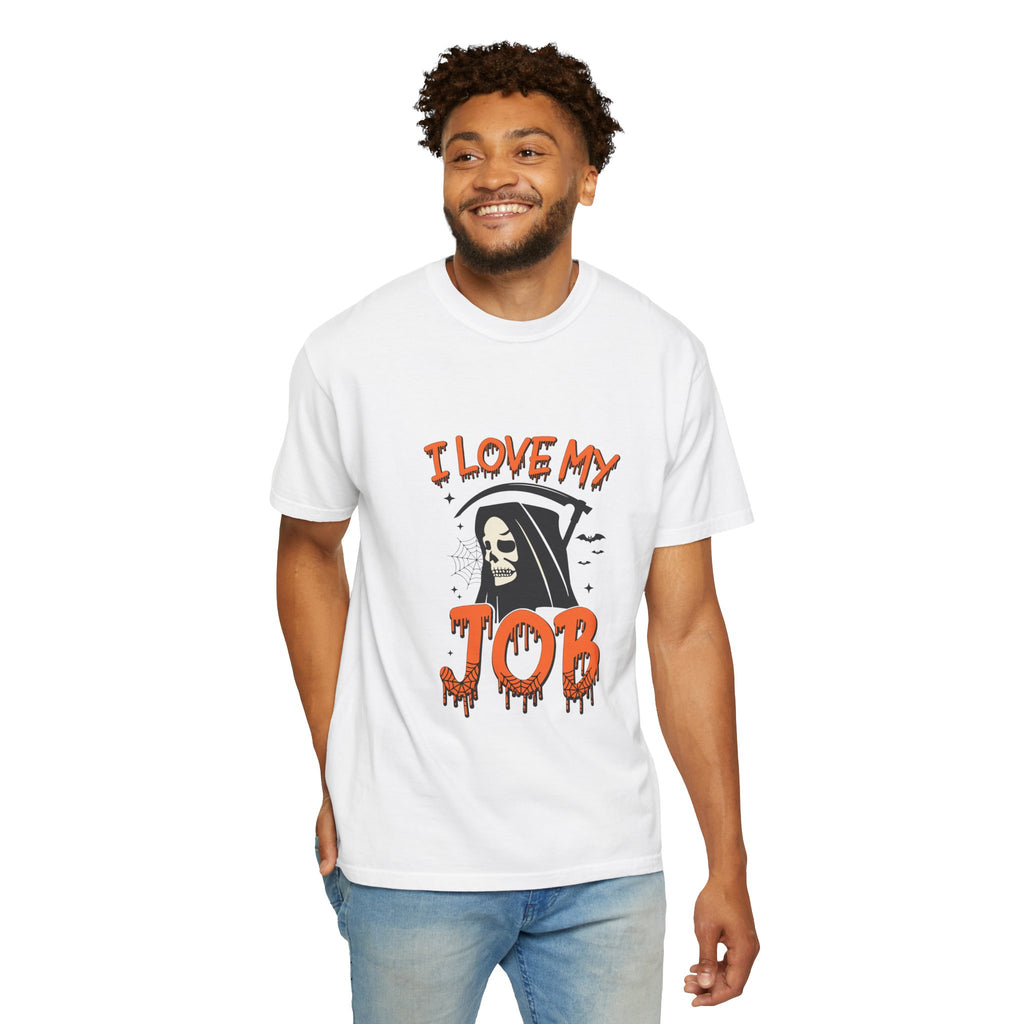 💀 I Love My Job Grim Reaper Tee | Funny Halloween Work Shirt