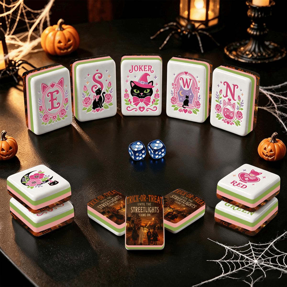 Witch's Familiar Halloween Mahjong Tiles