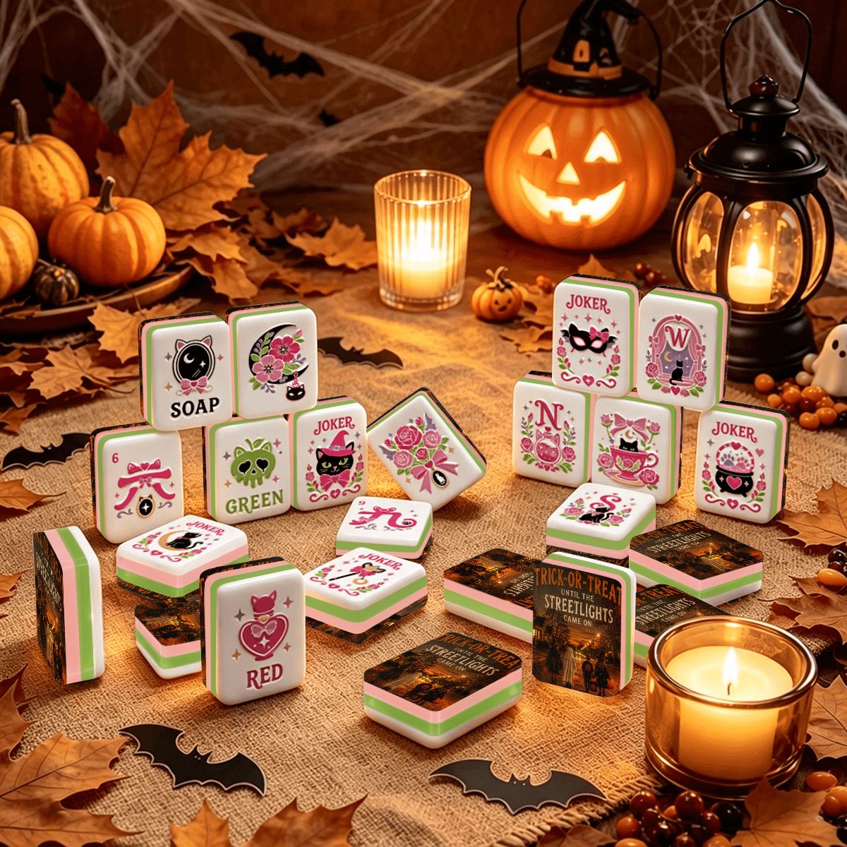 Witch's Familiar Halloween Mahjong Tiles