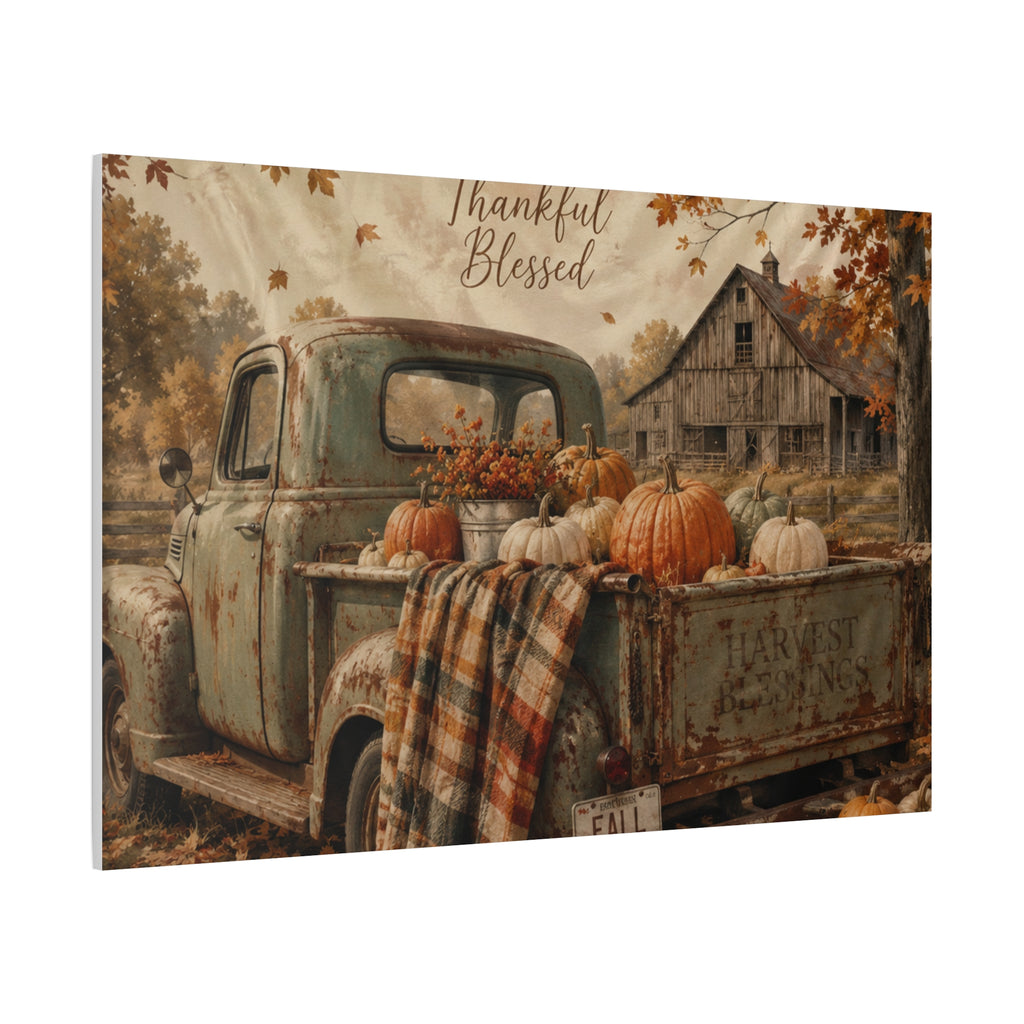 Grateful Thankful Blessed Fall Canvas