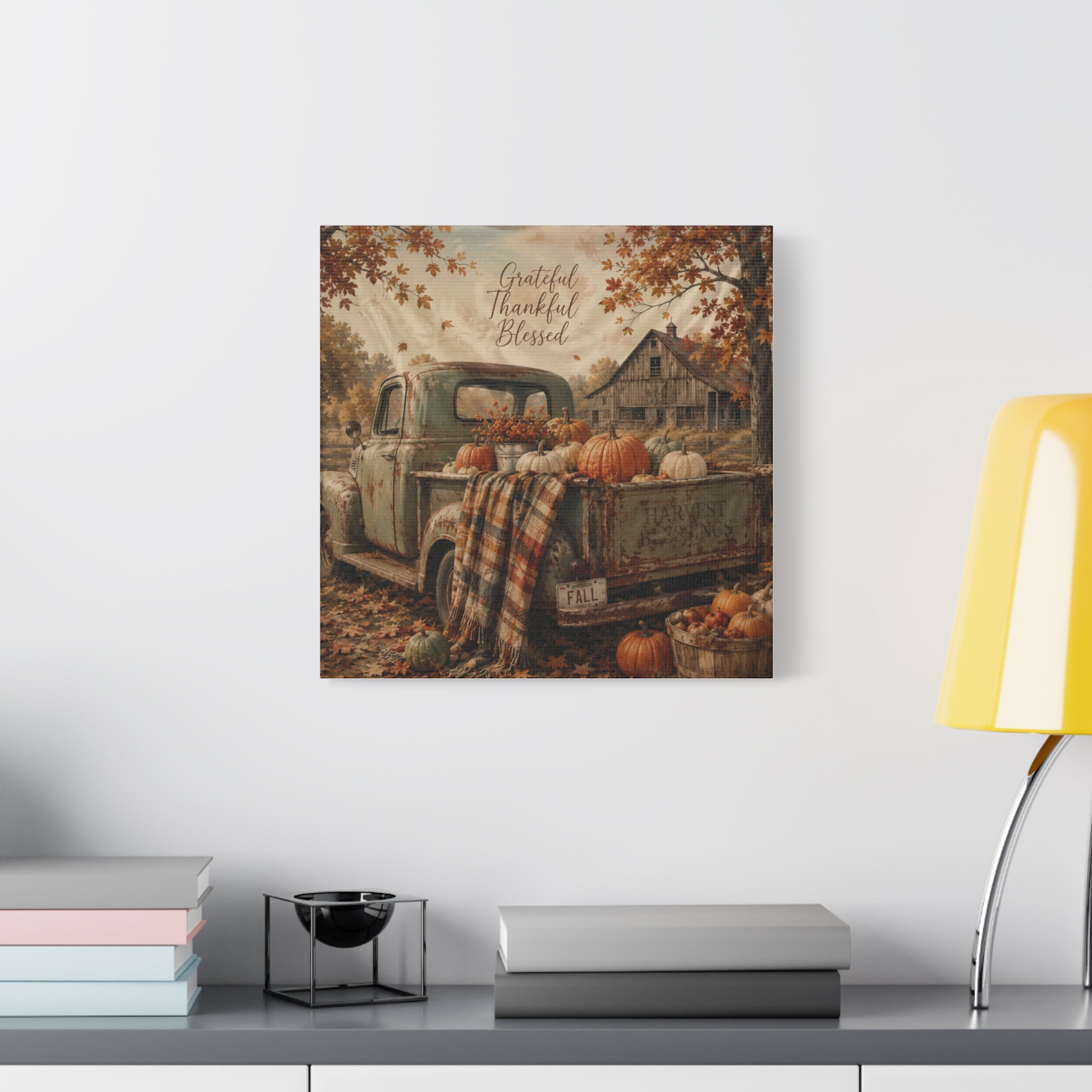 Grateful Thankful Blessed Fall Canvas