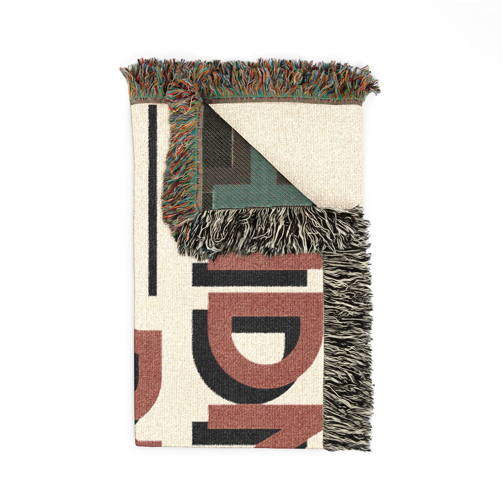 Midnight Run Woven Blanket — Retro Sunset Palm Throw