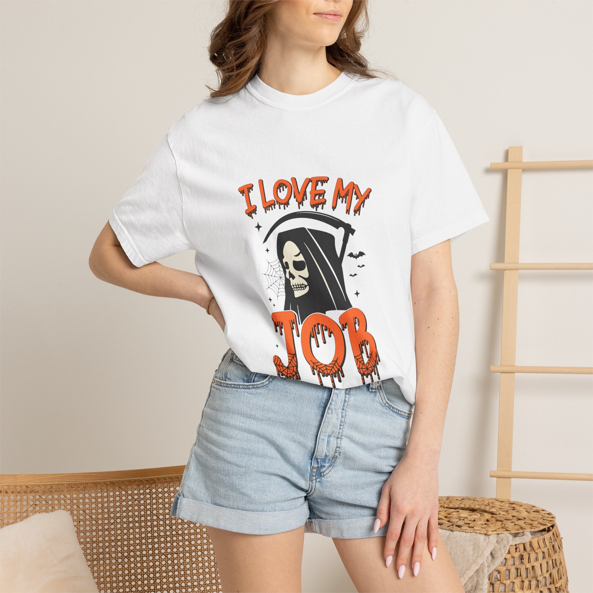 💀 I Love My Job Grim Reaper Tee | Funny Halloween Work Shirt