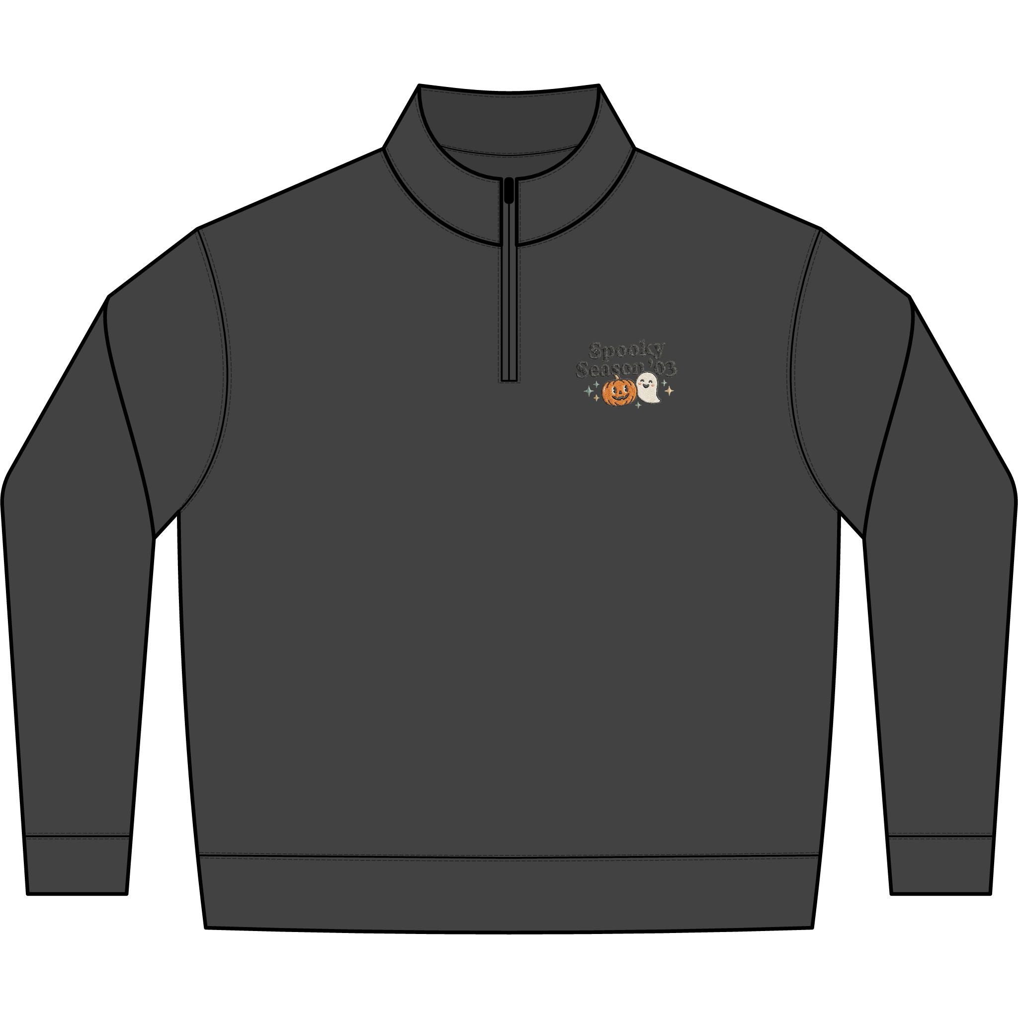 Welcome to Halloween 2003 Half-Zip Sweatshirt — Retro Pumpkin & Candy Corn Graphic