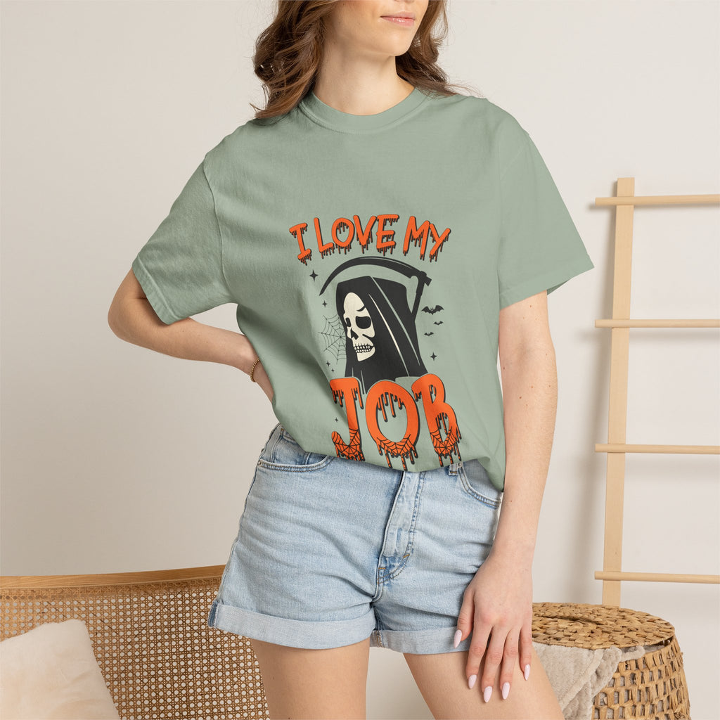 💀 I Love My Job Grim Reaper Tee | Funny Halloween Work Shirt
