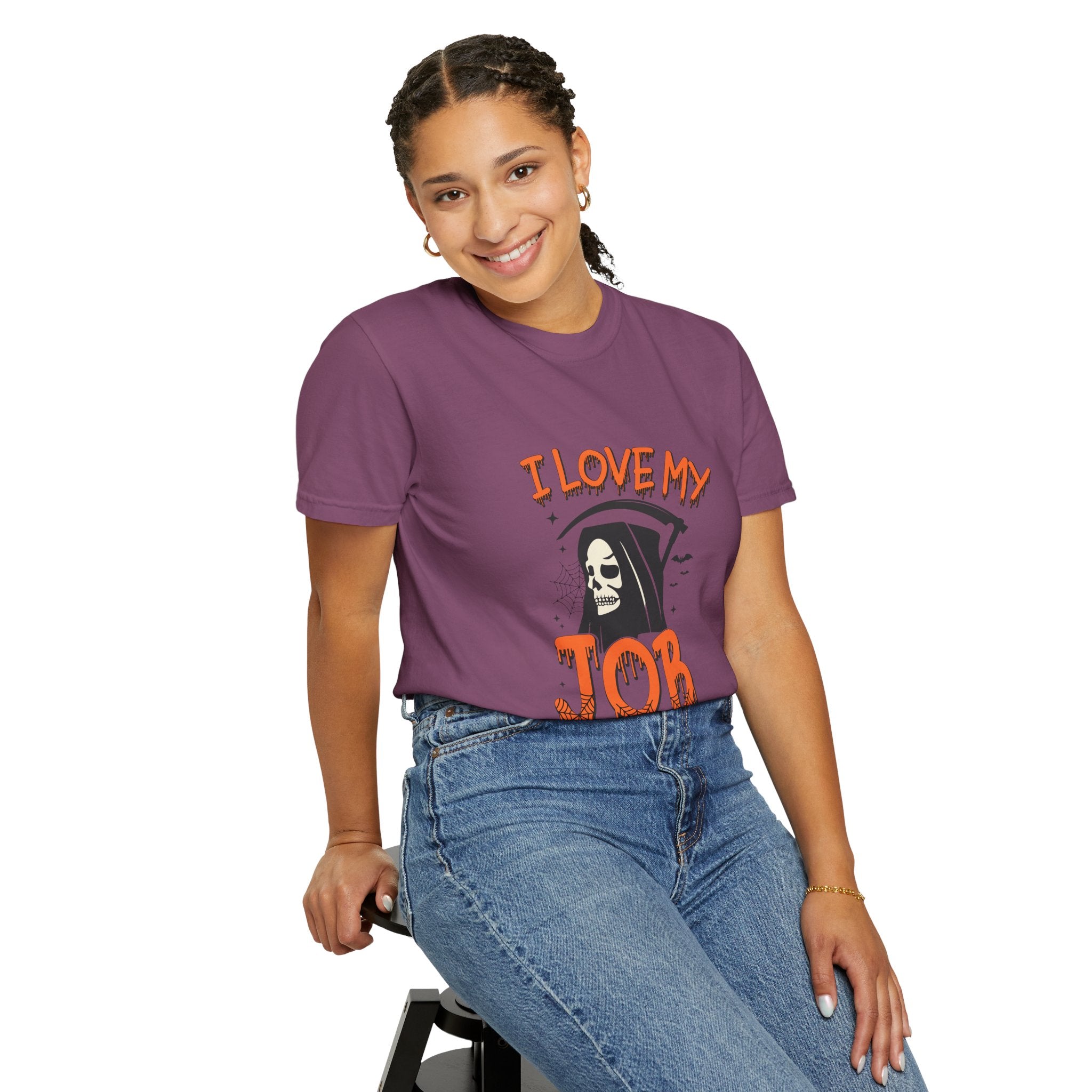 💀 I Love My Job Grim Reaper Tee | Funny Halloween Work Shirt