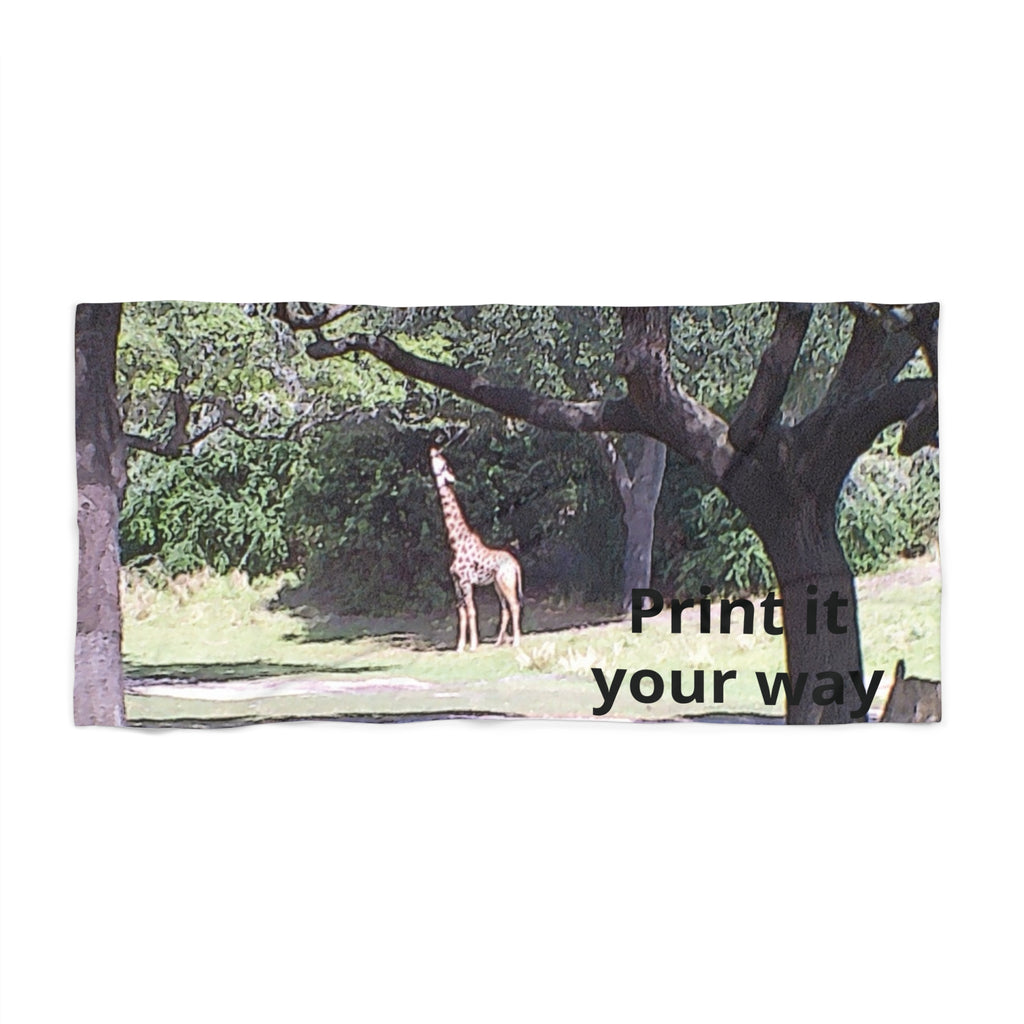 Custom Safari Giraffe Beach Towel – "Print it your way" Personalized Towel