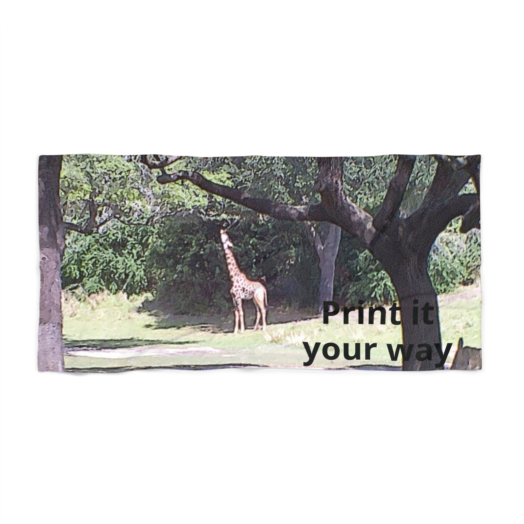 Custom Safari Giraffe Beach Towel – "Print it your way" Personalized Towel