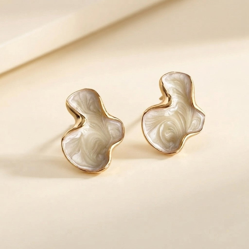 Abstract Color Cloud Stud Earrings