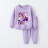 Girls Cartoon Pullover Sweatshirt and Sweatpants Set