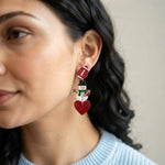 Snowman, Ball, and Heart Earrings Set